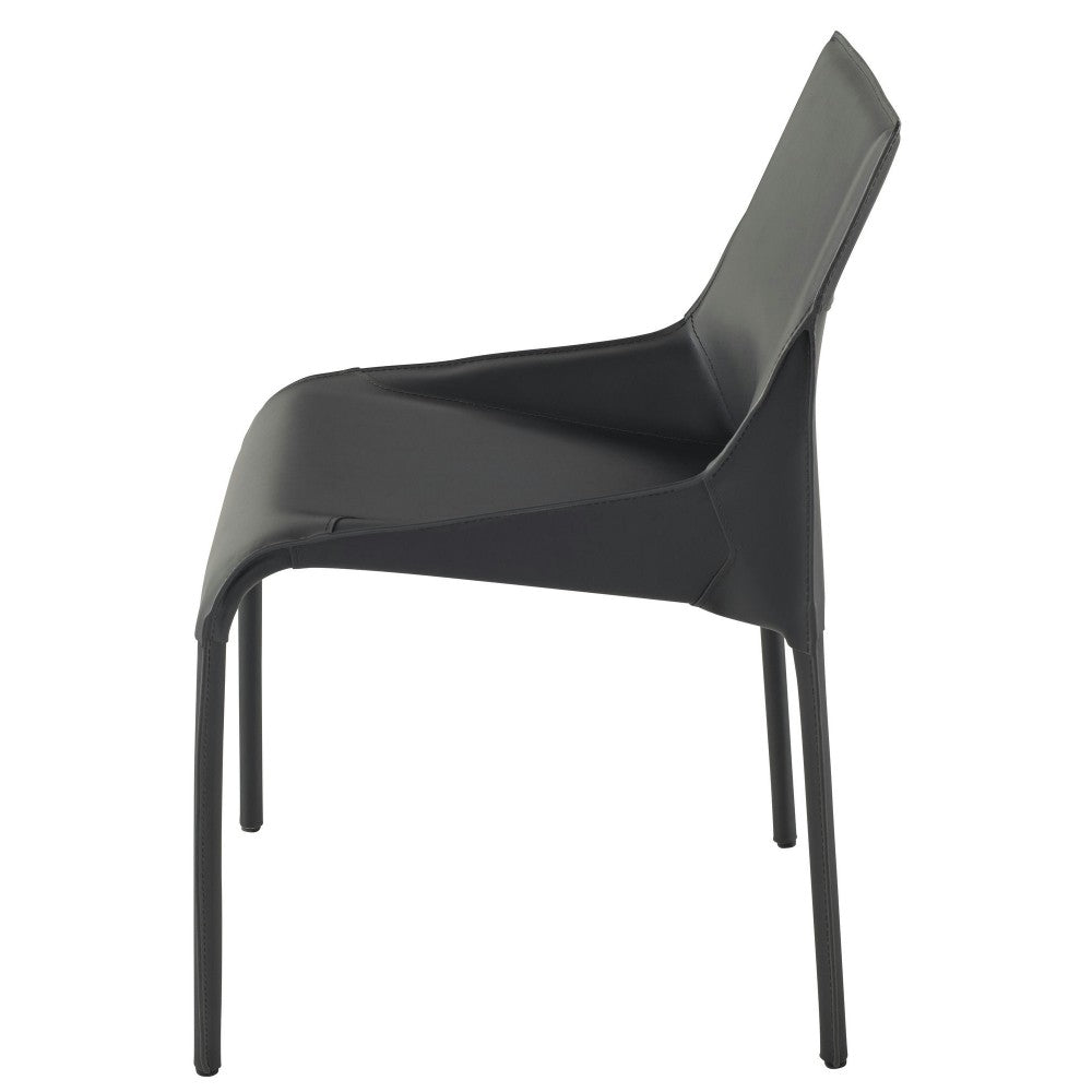 Delphine Dark Gray Leather Dining Chair, HGND212