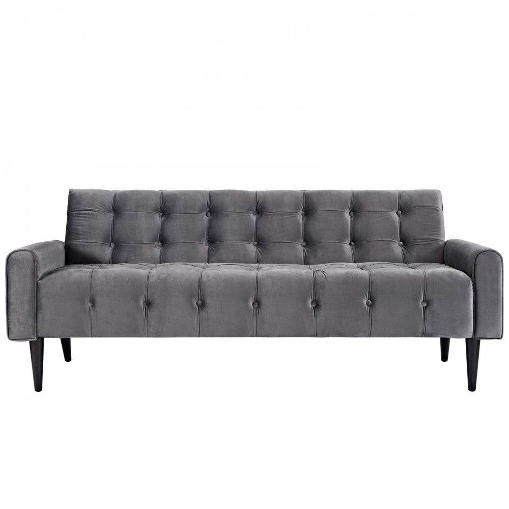 Delve Performance Velvet Sofa, Gray