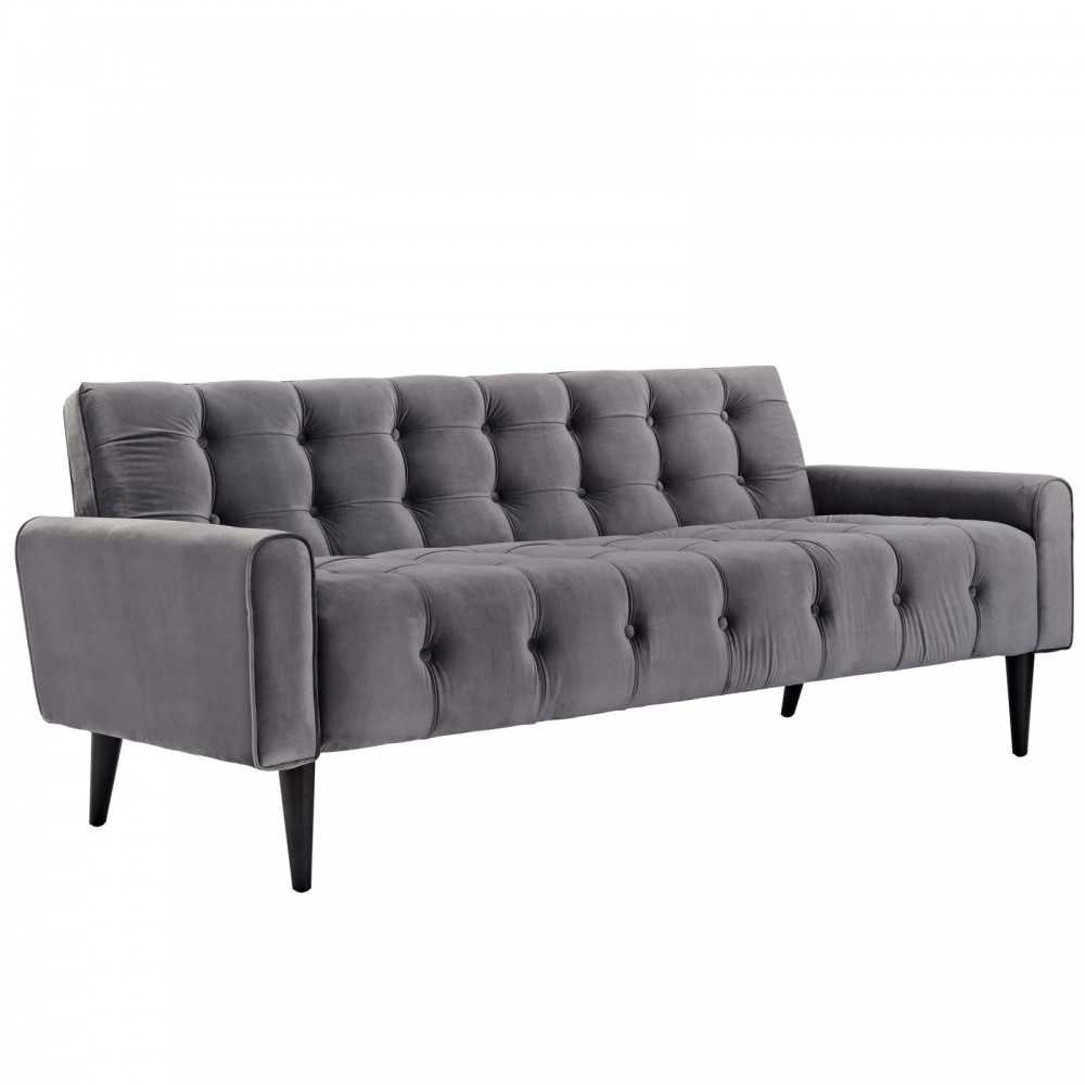 Delve Performance Velvet Sofa, Gray