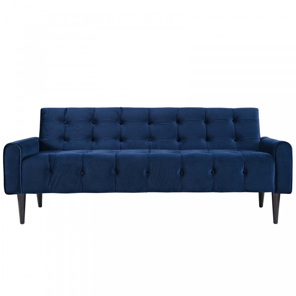 Delve Performance Velvet Sofa, Navy