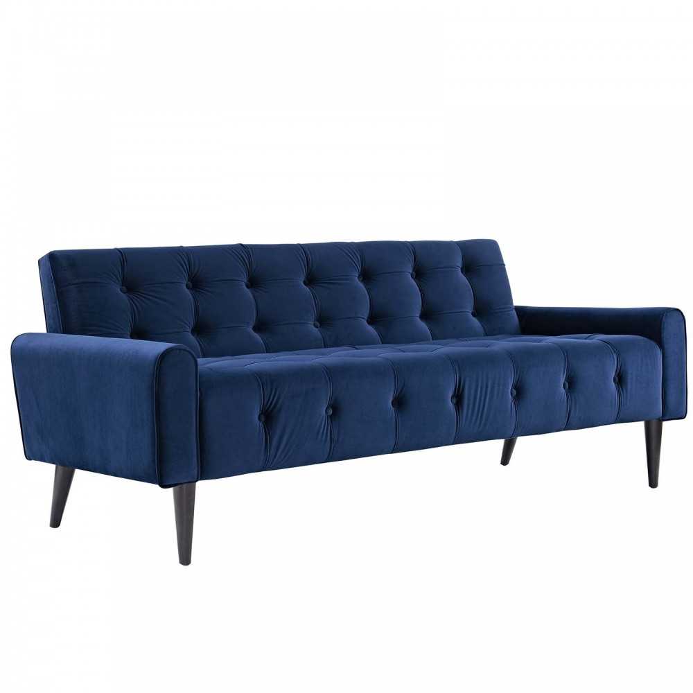 Delve Performance Velvet Sofa, Navy