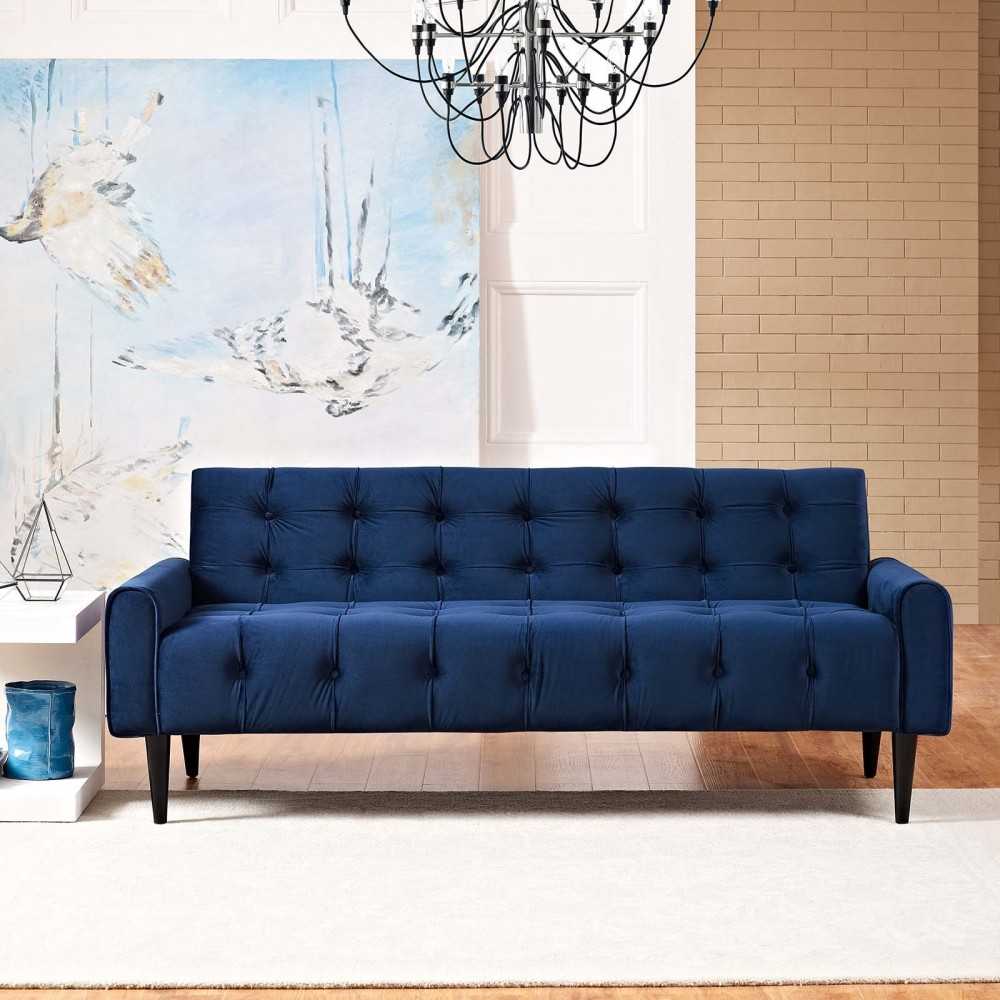 Delve Performance Velvet Sofa, Navy