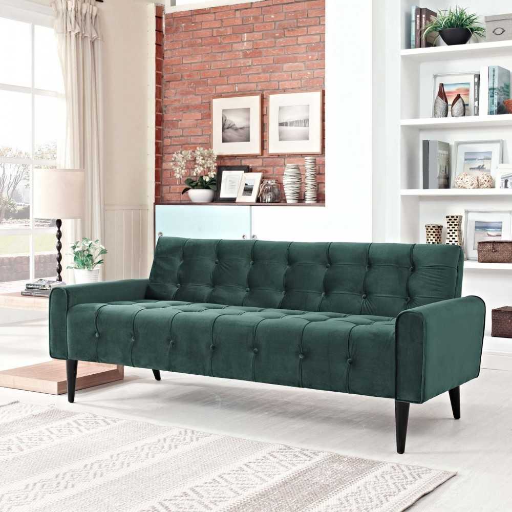 Delve Performance Velvet Sofa, Green