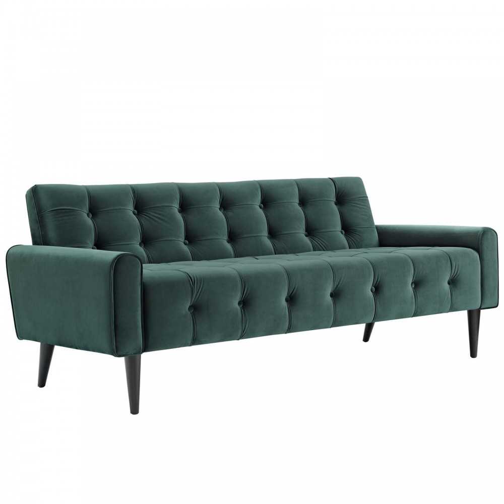 Delve Performance Velvet Sofa, Green
