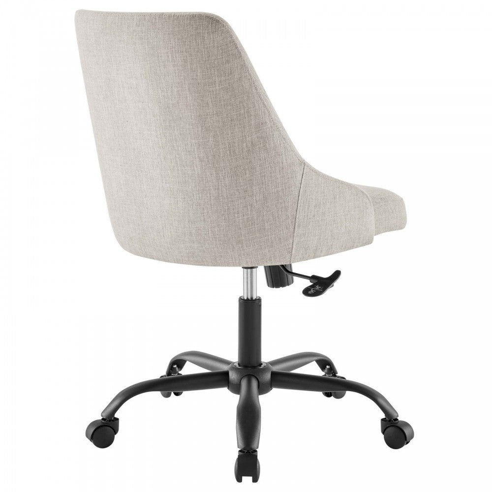 Designate Swivel Upholstered Office Chair, Black Beige