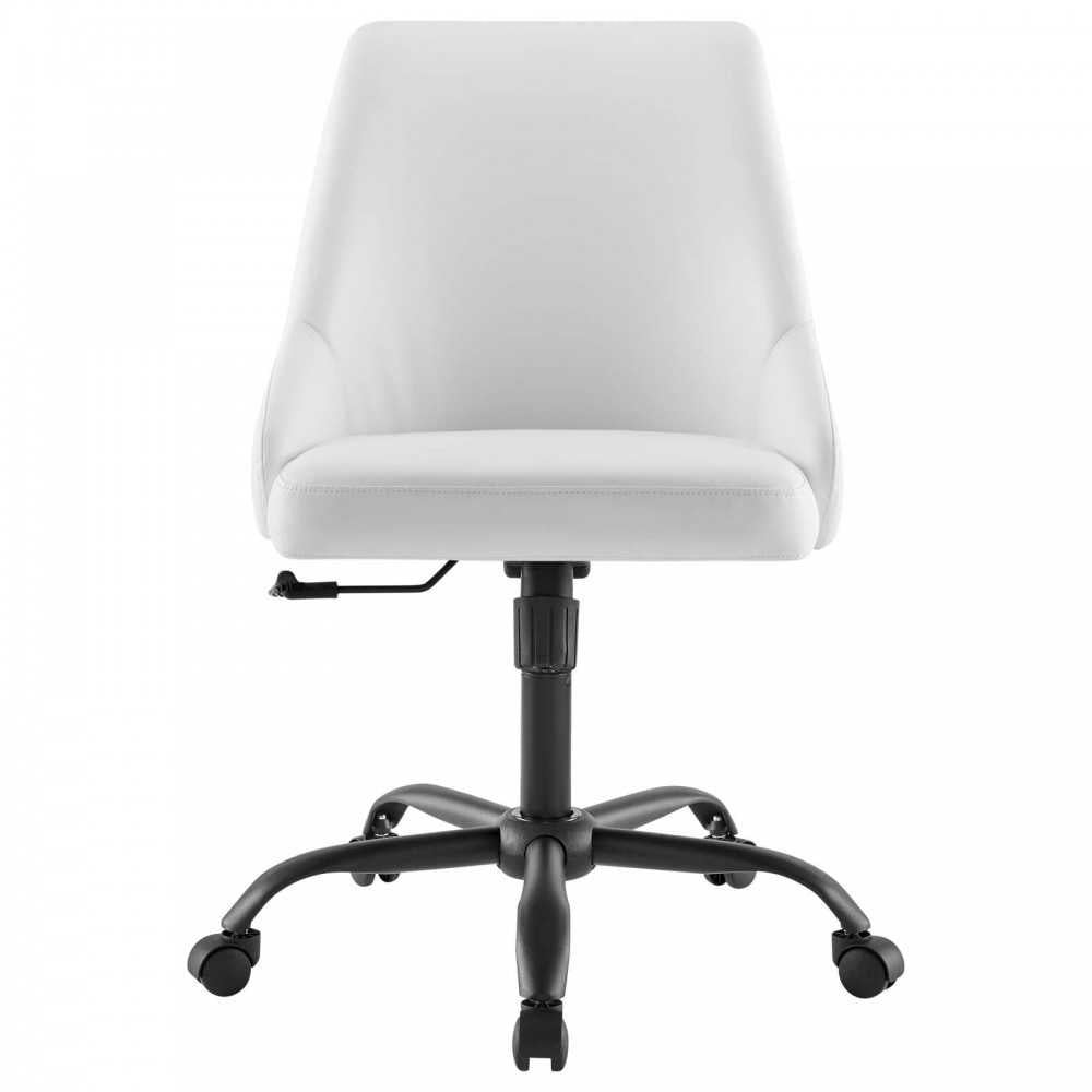 Designate Swivel Vegan Leather Office Chair, Black White