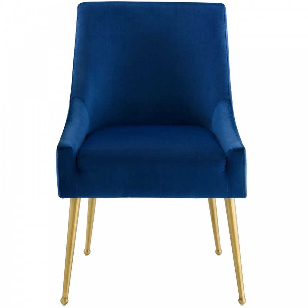 Discern Upholstered Performance Velvet Dining Chair, Navy