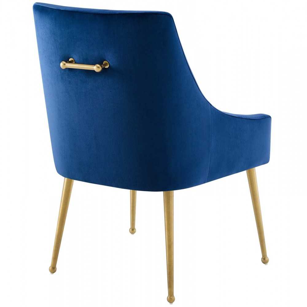 Discern Upholstered Performance Velvet Dining Chair Set of 2, Navy