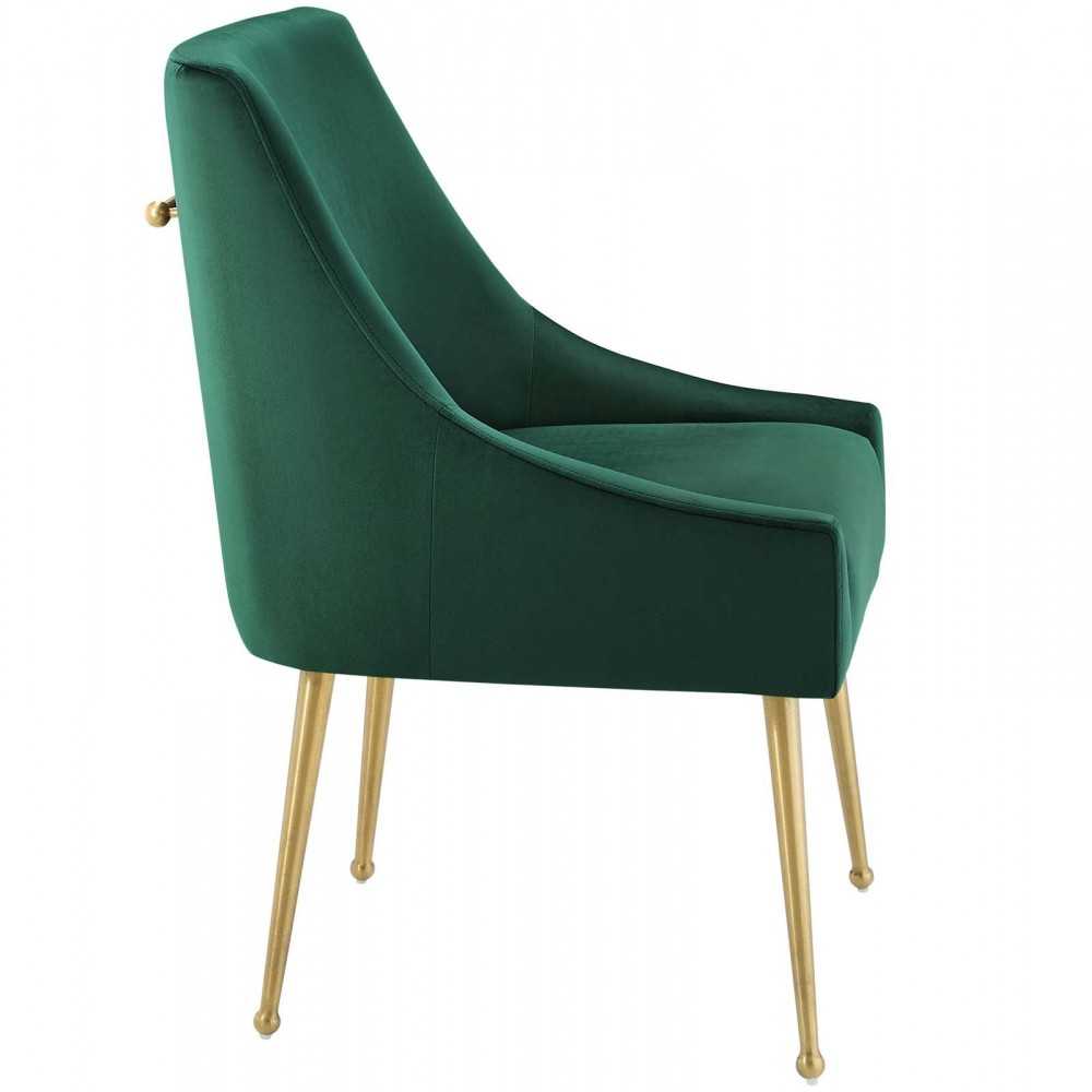 Discern Upholstered Performance Velvet Dining Chair, Green