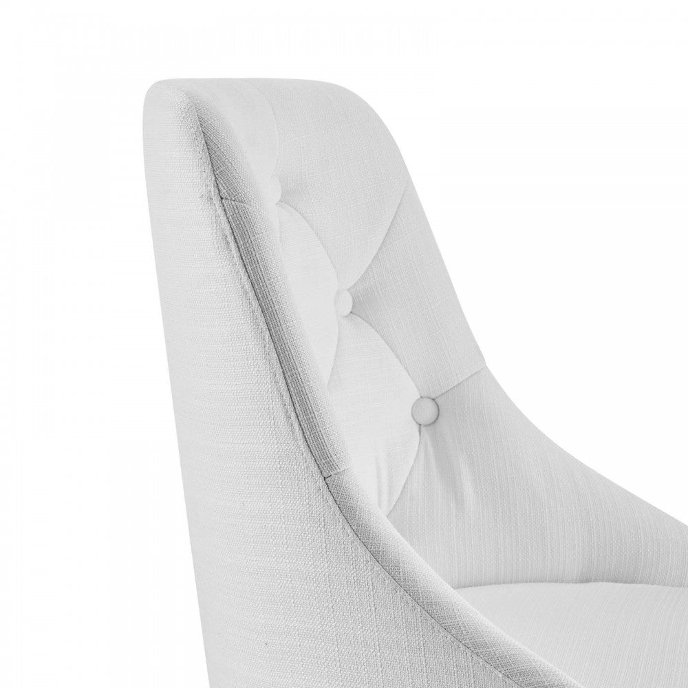 Distinct Tufted Swivel Upholstered Office Chair, Black White