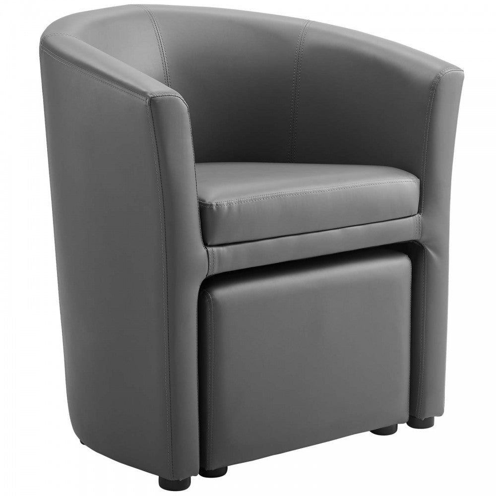 Divulge Armchair and Ottoman, Gray