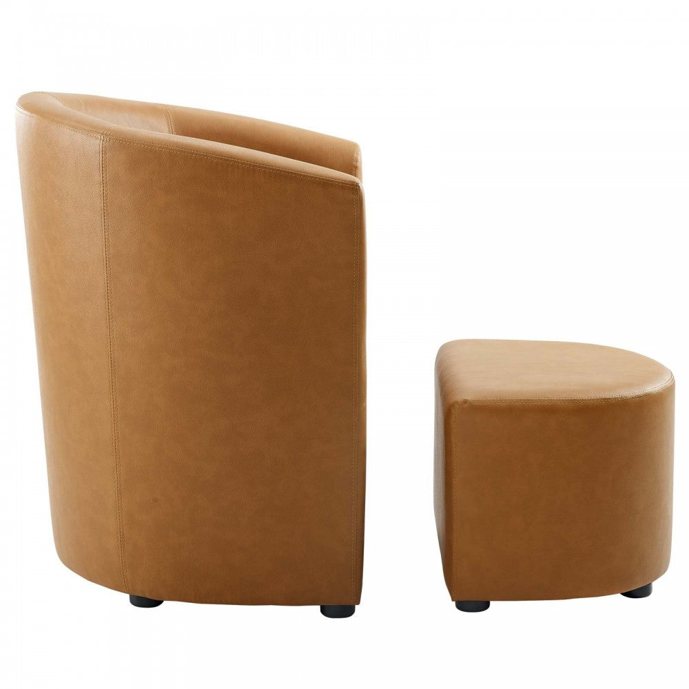Divulge Armchair and Ottoman, Tan