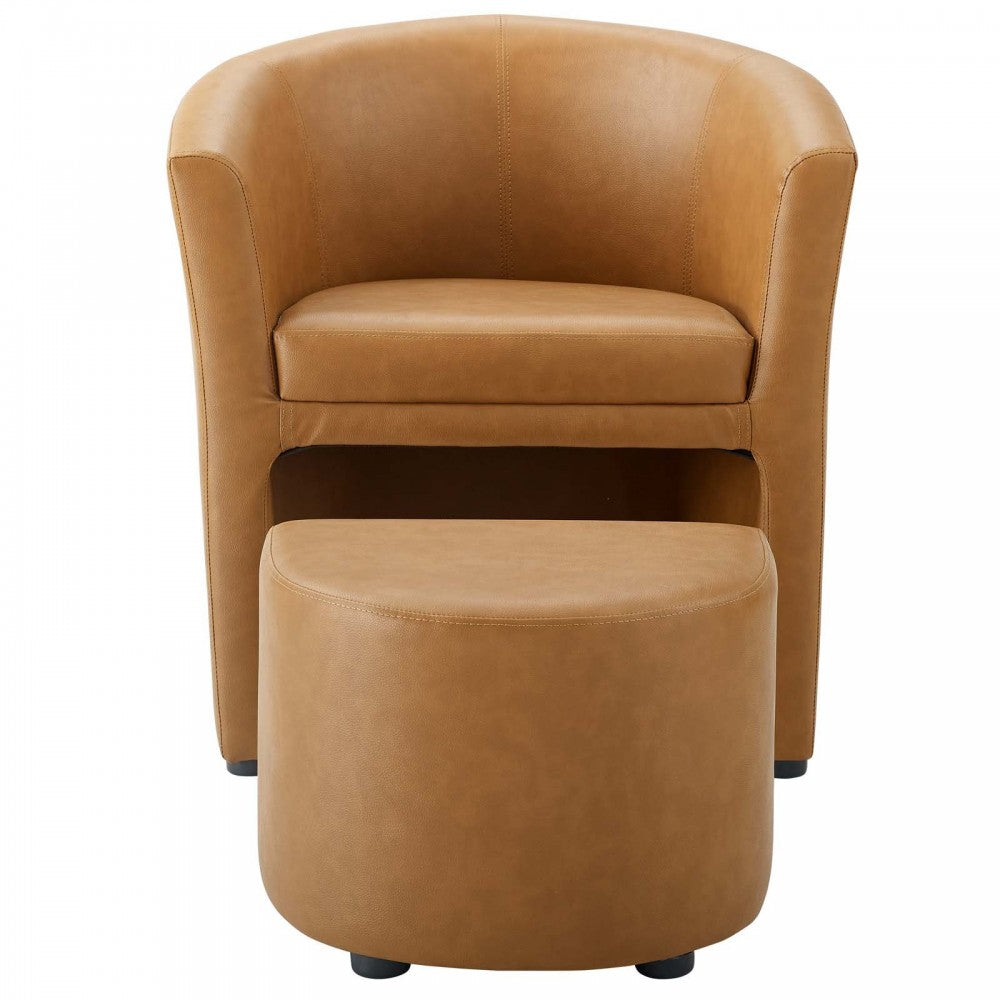 Divulge Armchair and Ottoman, Tan