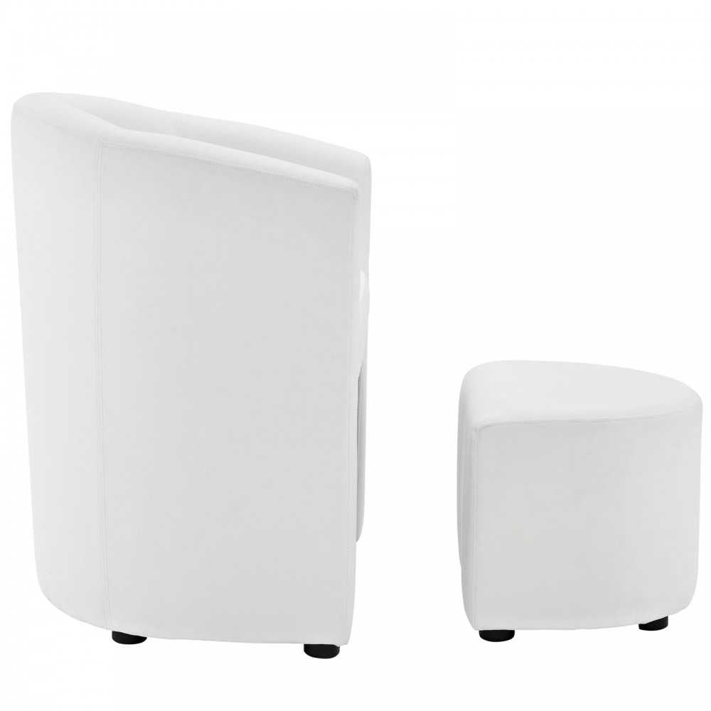 Divulge Armchair and Ottoman, White