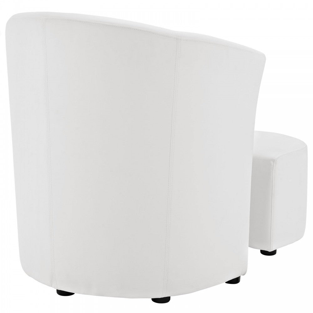 Divulge Armchair and Ottoman, White