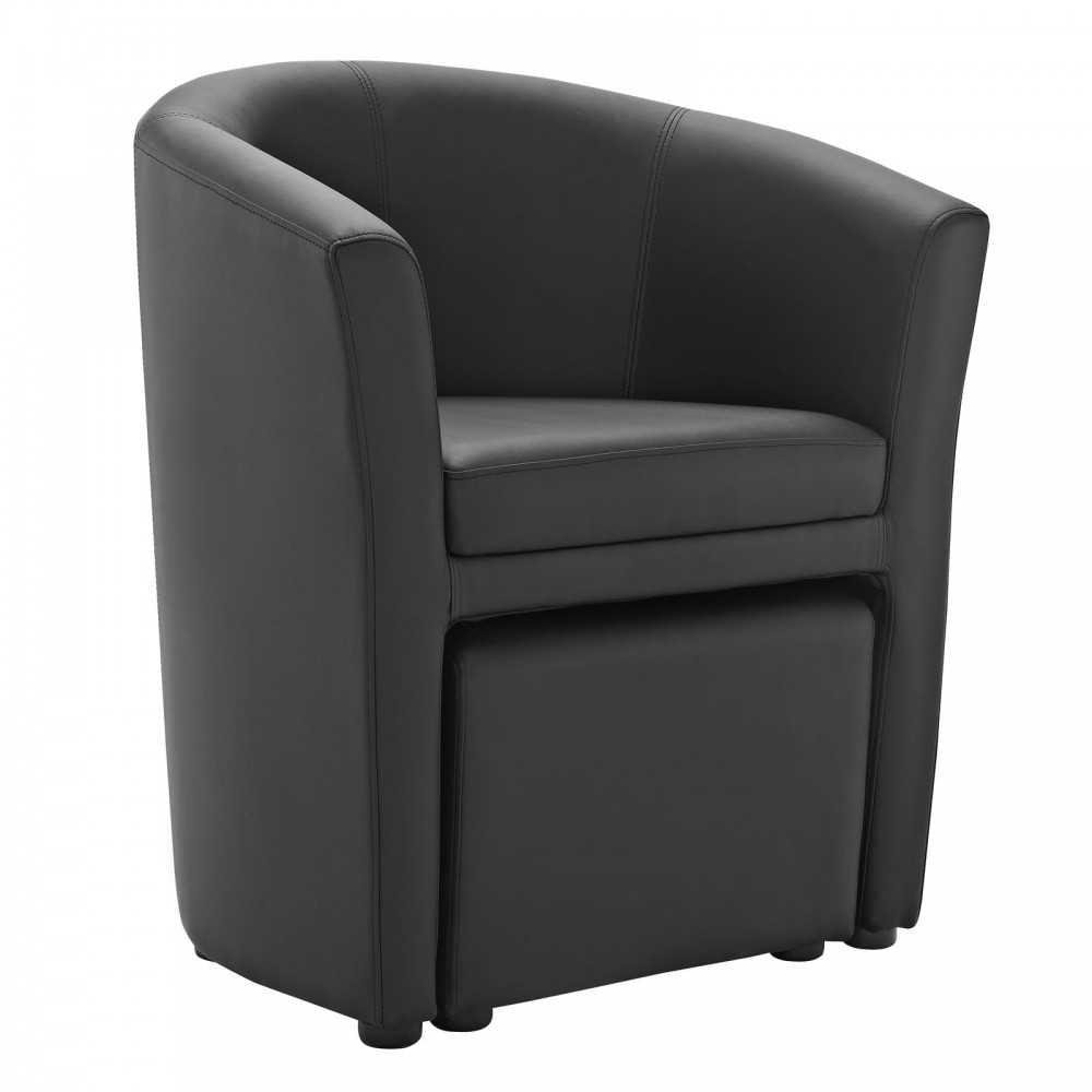Divulge Armchair and Ottoman, Black