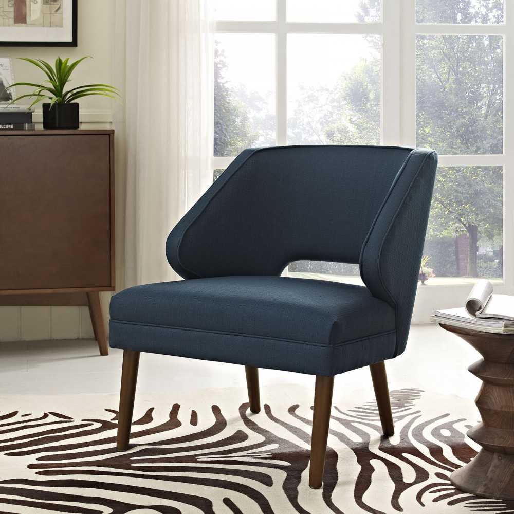 Dock Upholstered Fabric Armchair, Azure