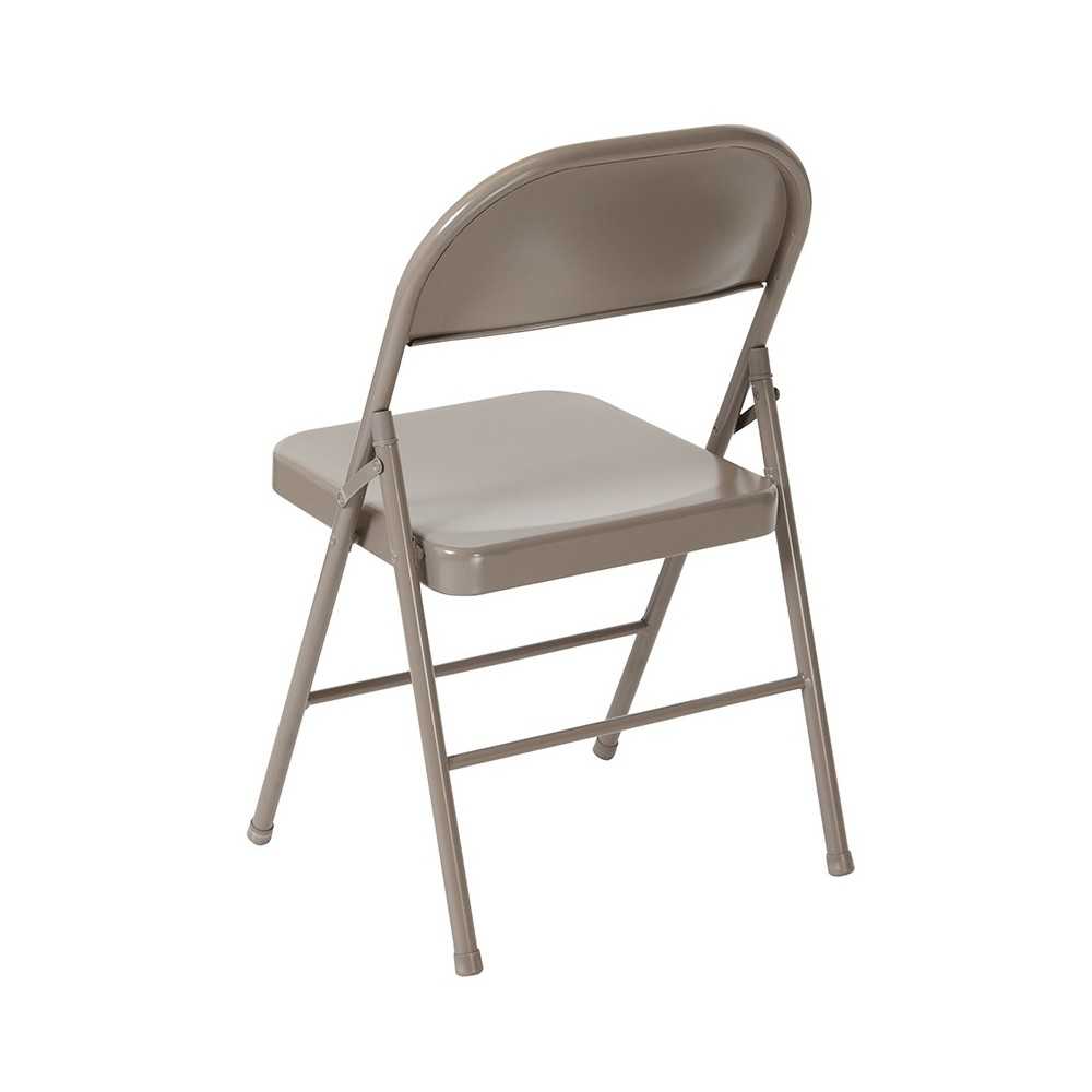 Double Braced Gray Metal Folding Chair