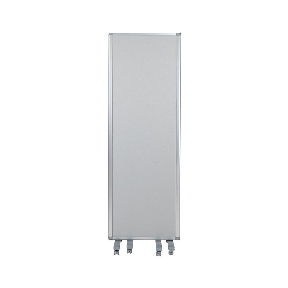Double Sided Mobile Magnetic Whiteboard/Cloth Partition with Lockable Casters, 72"H x 24"W (3 sections included)