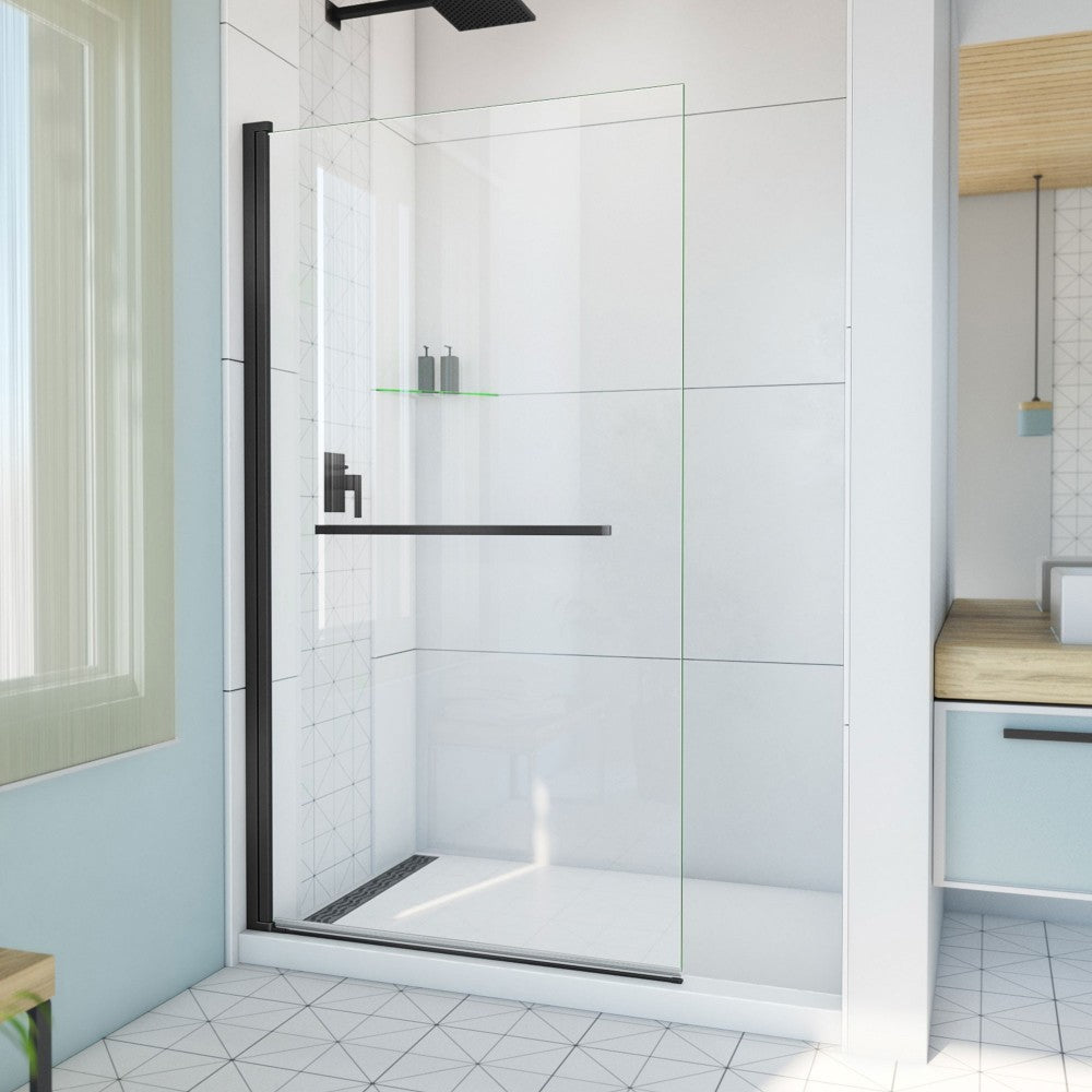 DreamLine Aqua-Q Swing 39 1/2x72 Frameless Shower Door in Satin Black
