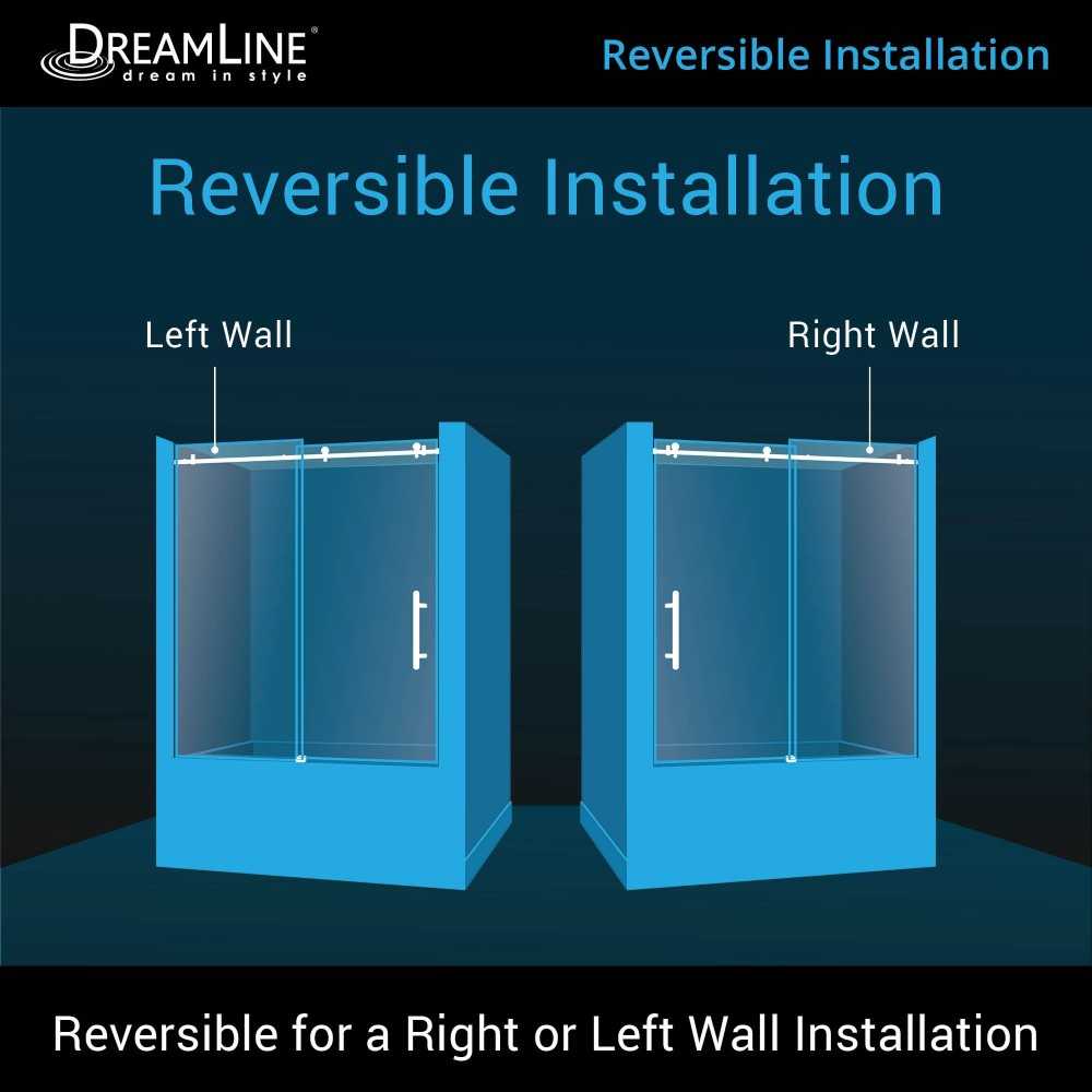 DreamLine Enigma Air 56-60x62 Frameless Sliding Tub Door in Satin Black