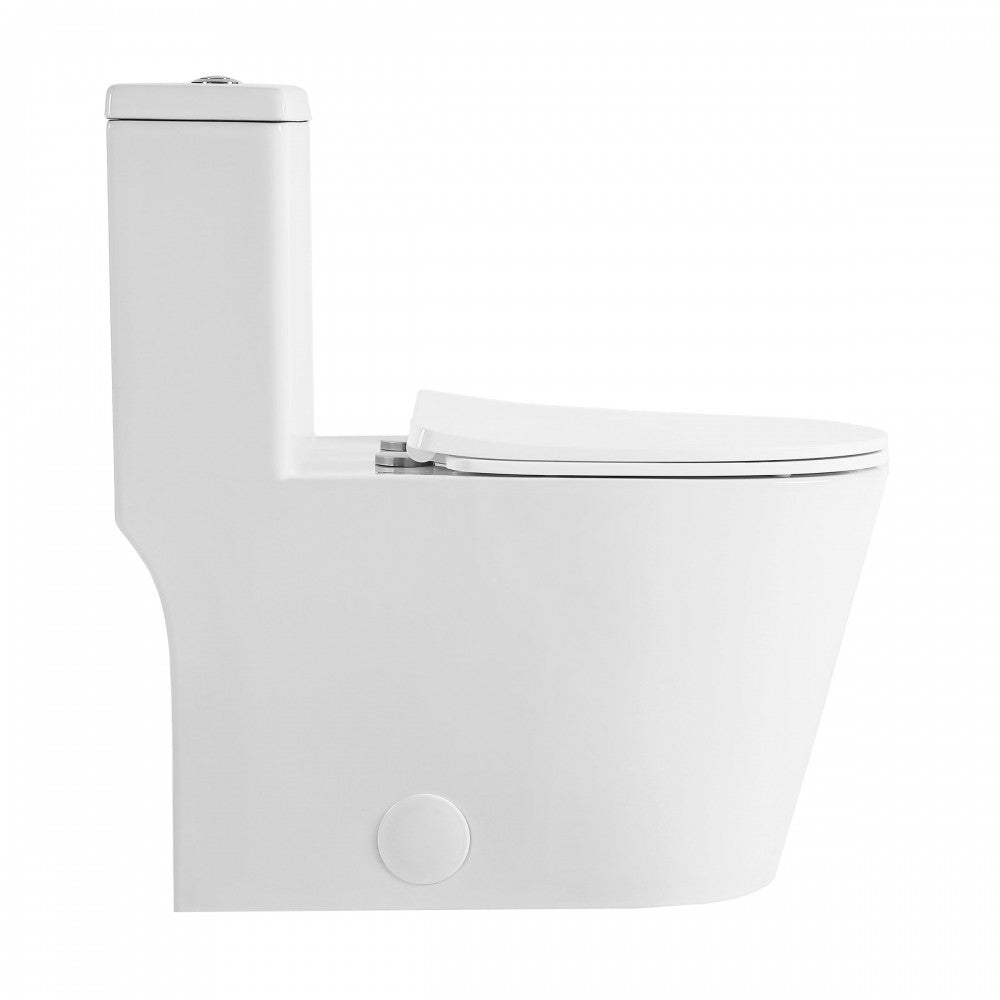 Dreux High Efficiency One-Piece Elongated Toilet, 0.8GPF Water Saving Technology