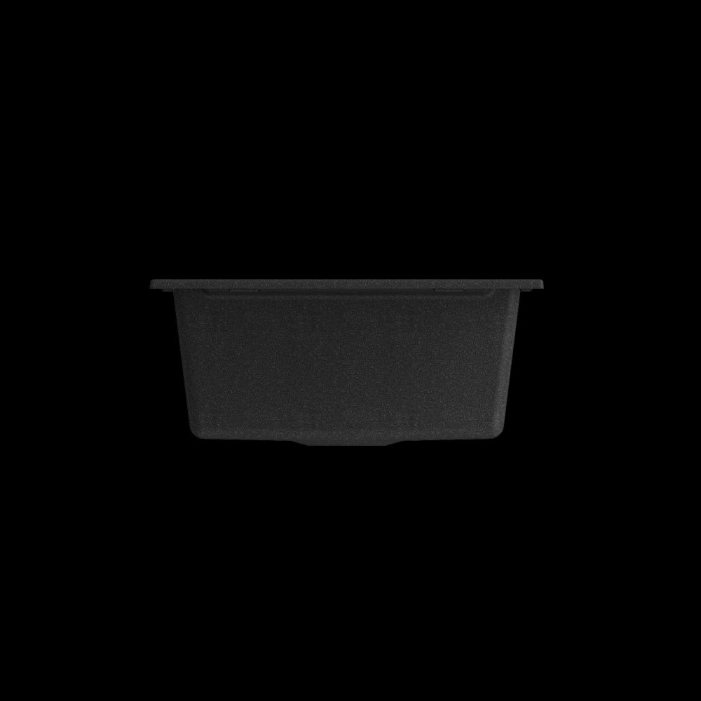 Dual-Mount 20 in. Single Bowl Granite Composite Kitchen Sink with Drain Board, Metallic Black