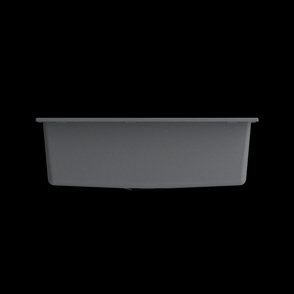 Dual-Mount 27 in. Single Bowl Granite Composite Kitchen Sink in Concrete Gray