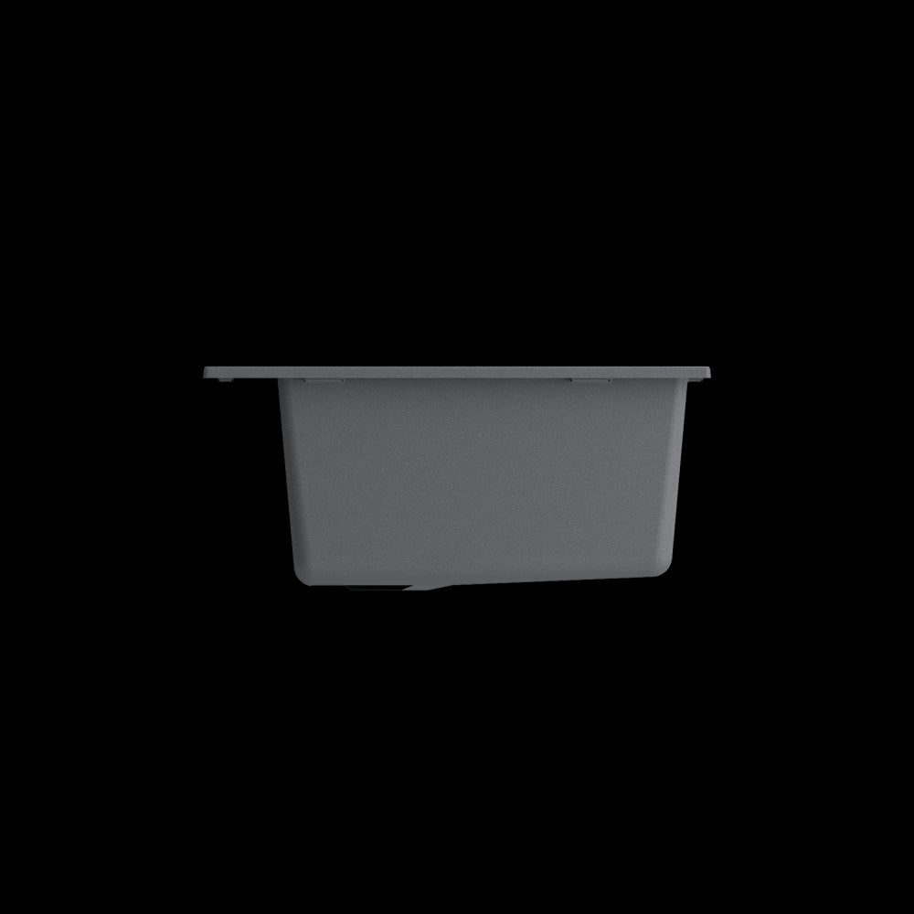 Dual-Mount 27 in. Single Bowl Granite Composite Kitchen Sink in Concrete Gray