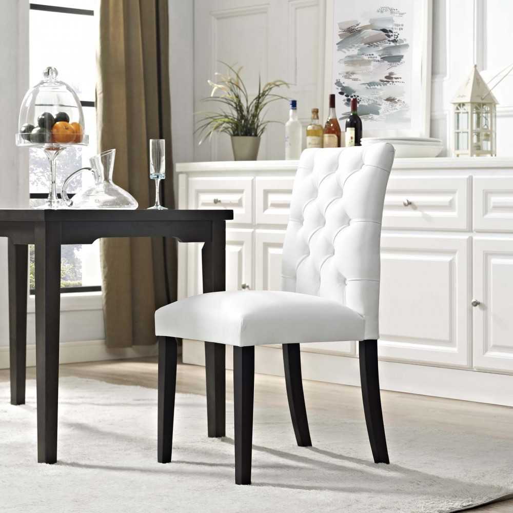 Duchess Vinyl Dining Chair, White