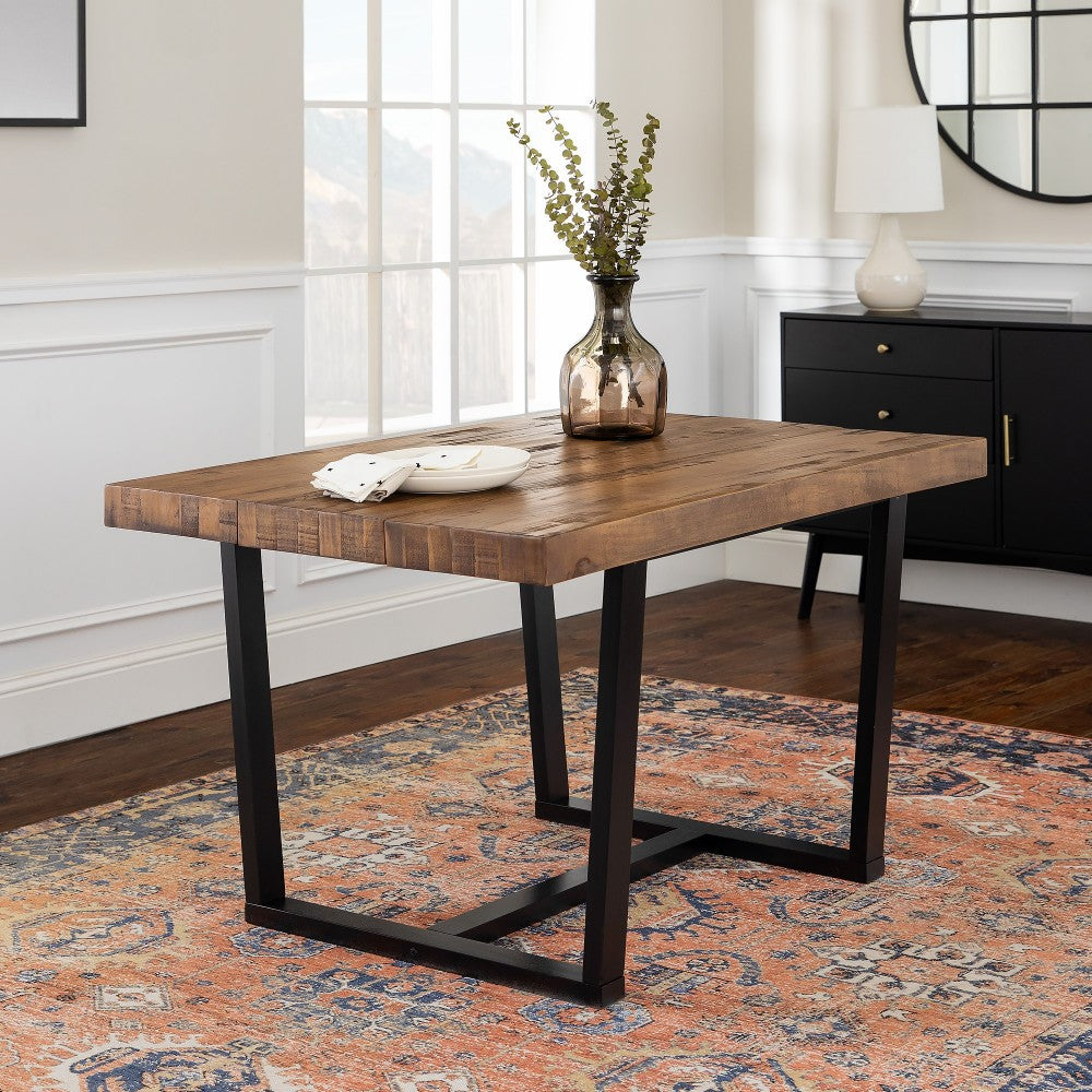 Durango 52" Distressed Solid Wood Dining Table - Rustic Oak