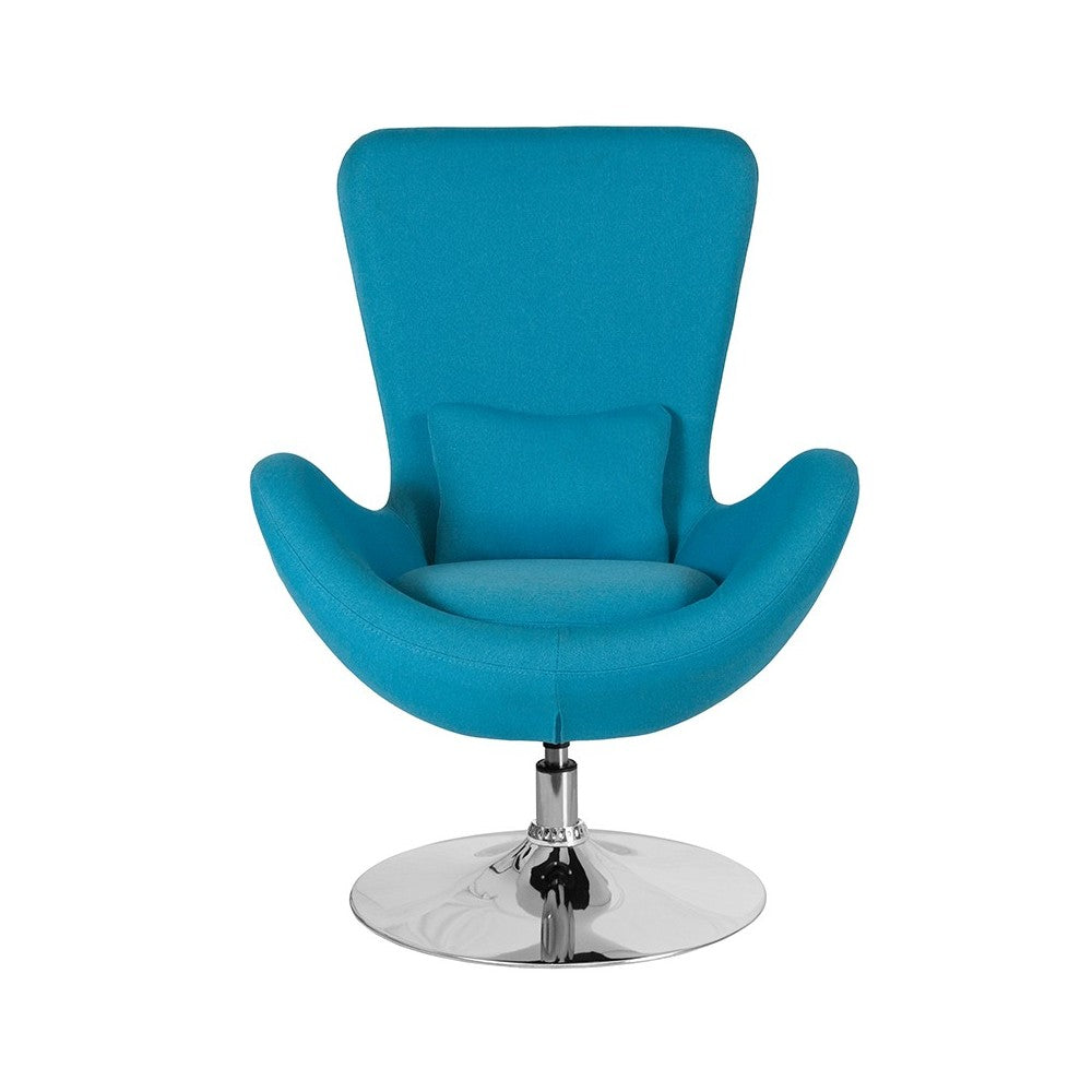 Egg Series Aqua Fabric Side Reception Chair