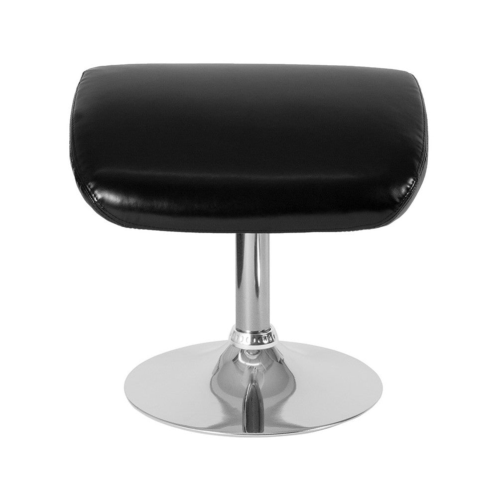 Egg Series Black LeatherSoft Ottoman