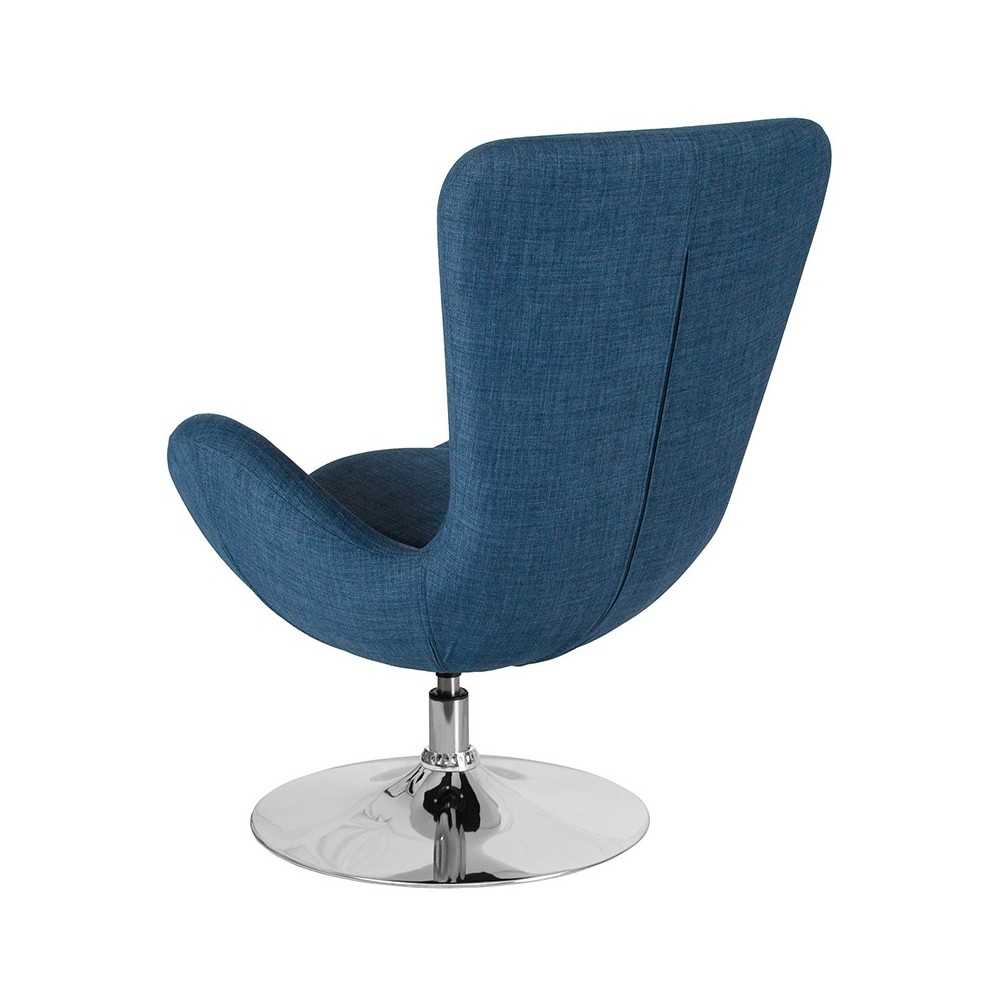 Egg Series Blue Fabric Side Reception Chair
