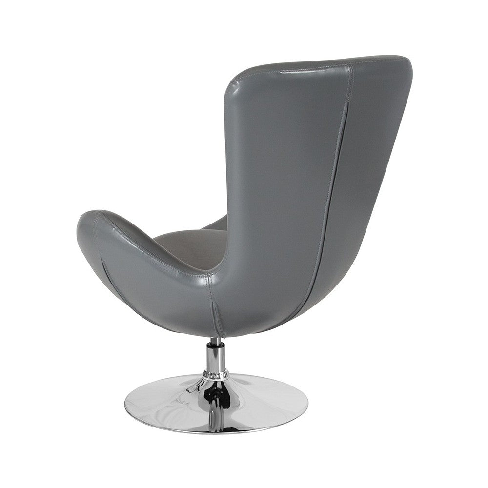 Egg Series Gray LeatherSoft Side Reception Chair