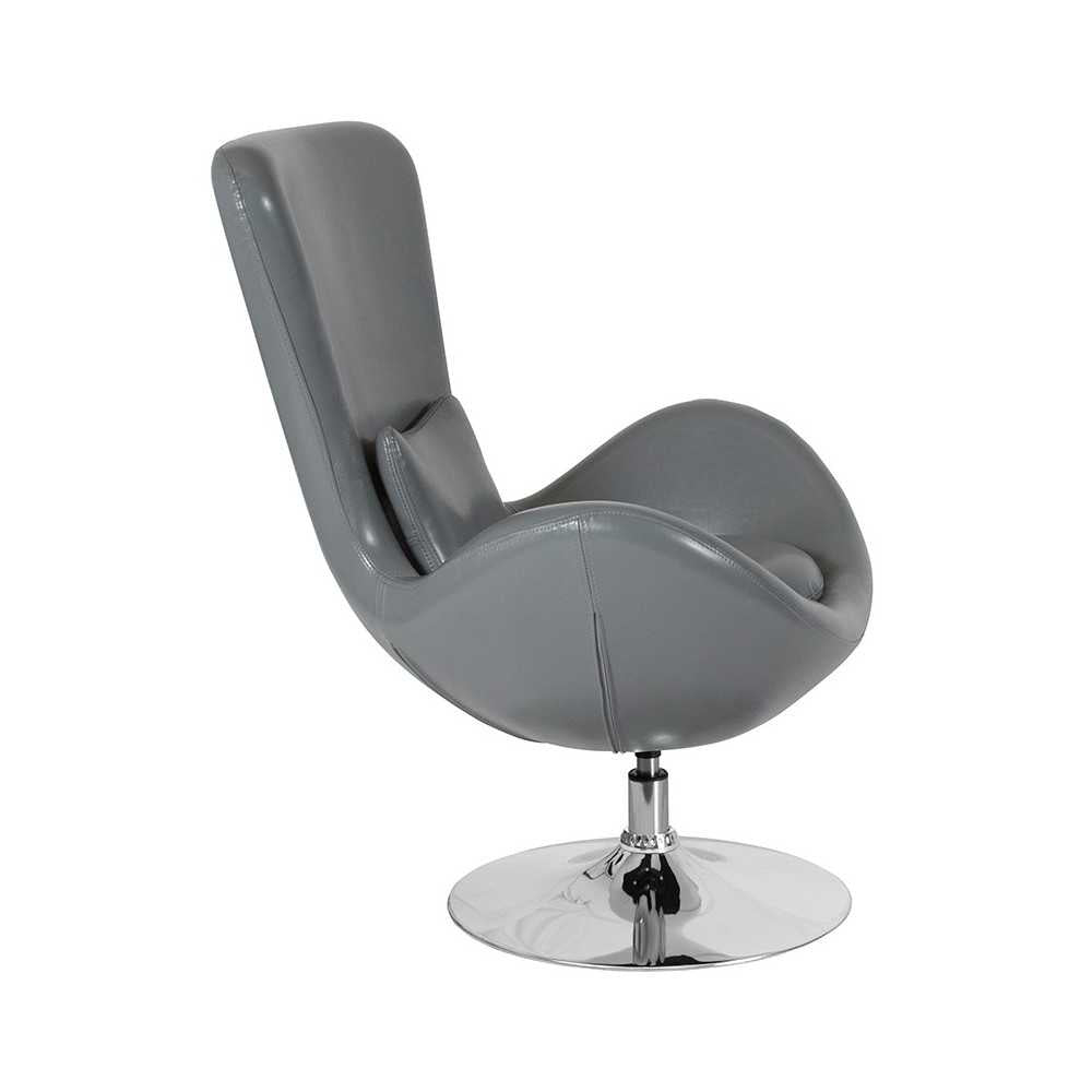 Egg Series Gray LeatherSoft Side Reception Chair