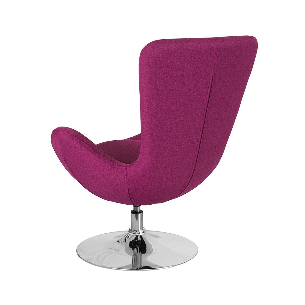 Egg Series Magenta Fabric Side Reception Chair