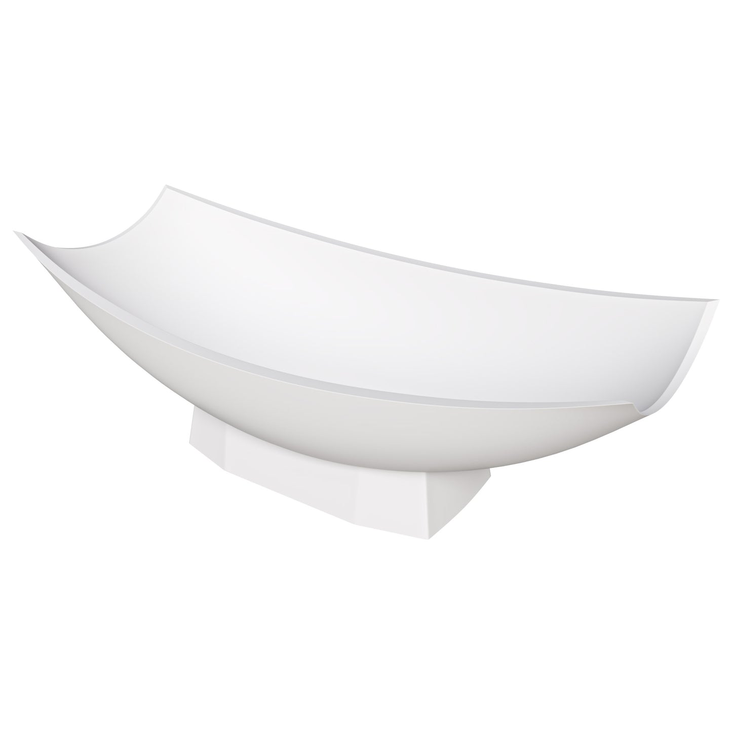 AB9992 White Matte 71" Solid Surface Resin Free Standing Hammock Style Bathtub