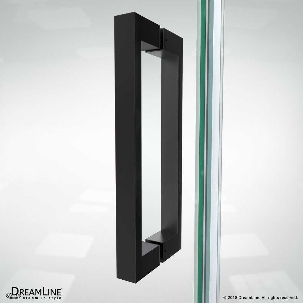 Elegance Plus 30-30 3/4 in. W x 72 in. H Frameless Pivot Shower Door in Satin Black