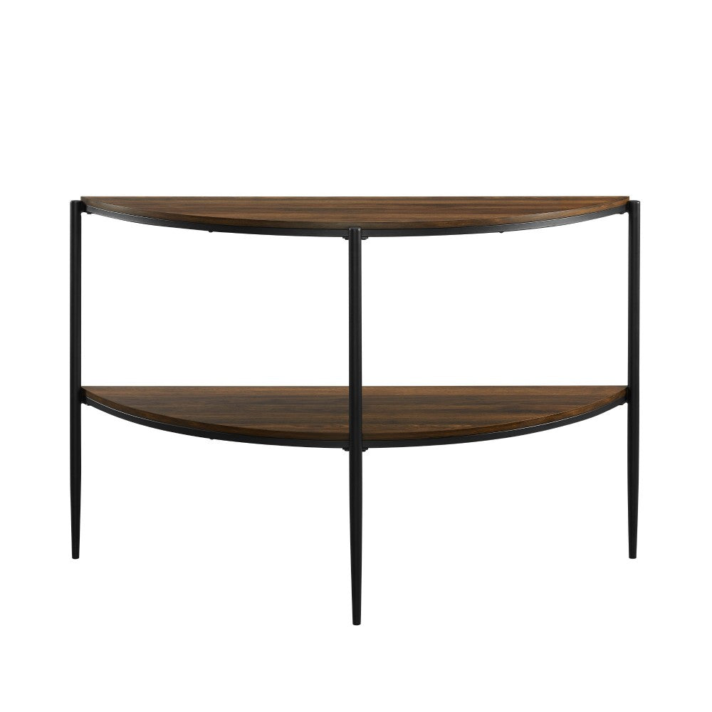 Ella 48" Half Round Tiered Entry Table - Dark Walnut