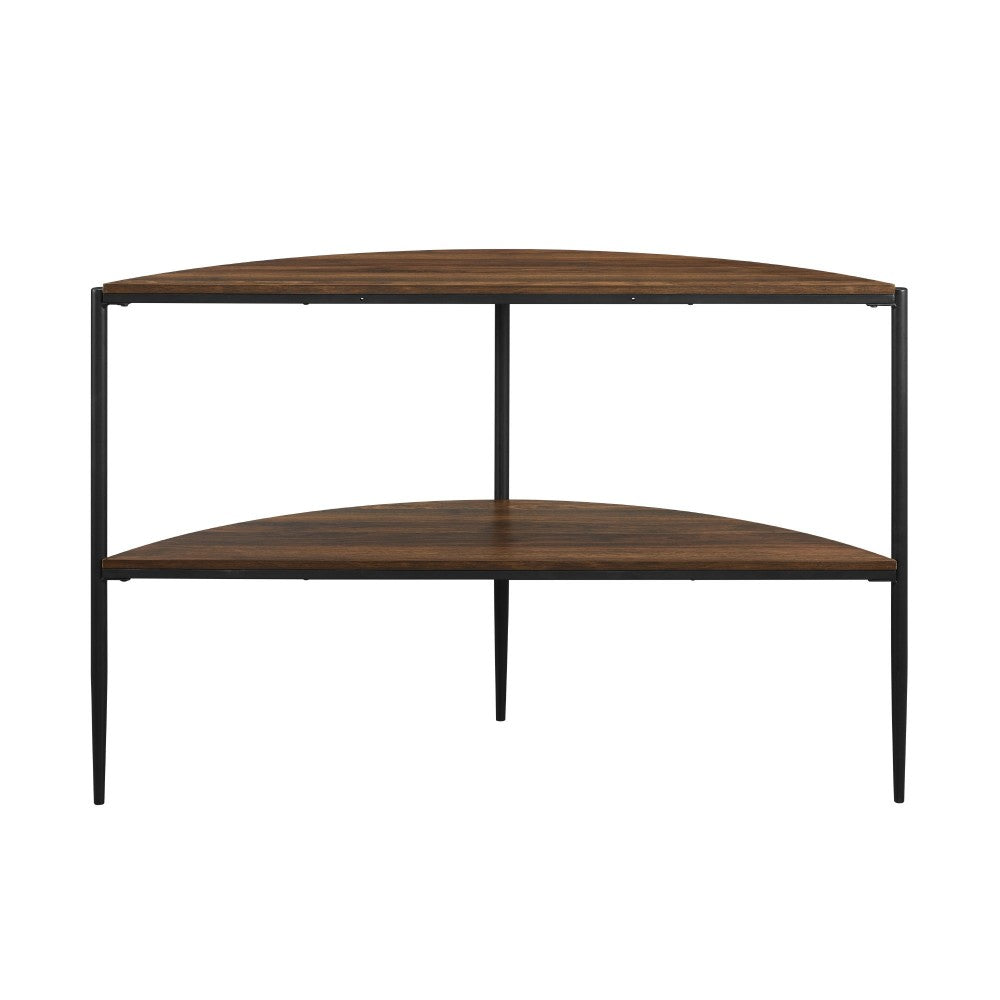 Ella 48" Half Round Tiered Entry Table - Dark Walnut