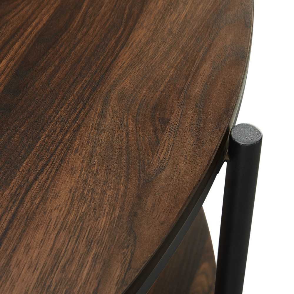 Ella 48" Half Round Tiered Entry Table - Dark Walnut