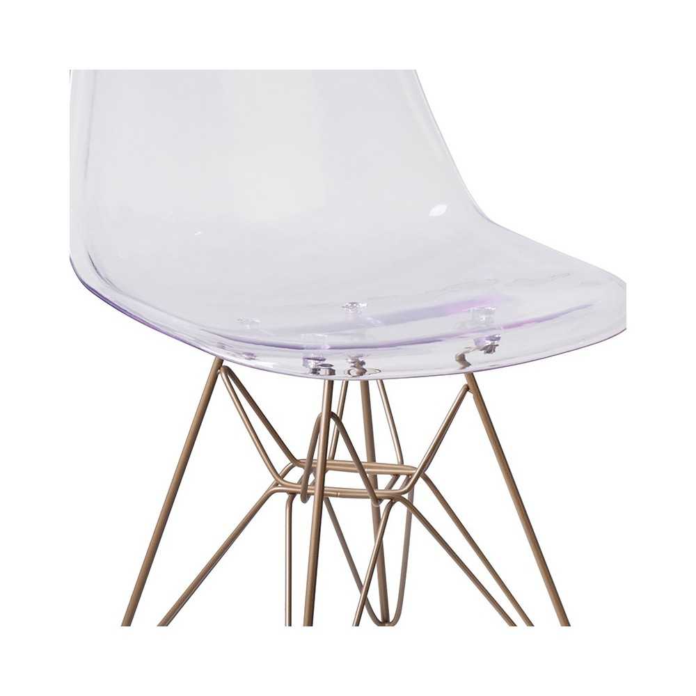 Elon Series Ghost Chair with Gold Metal Base