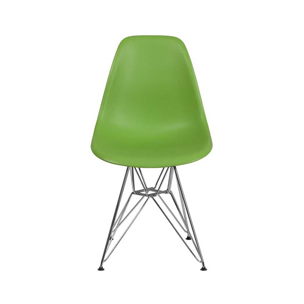Elon Series Green Plastic Chair with Chrome Base