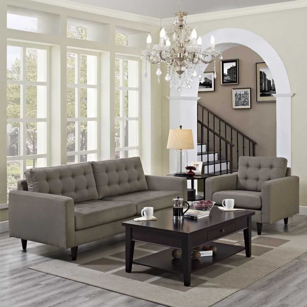 Empress Armchair and Sofa Set of 2, Granite