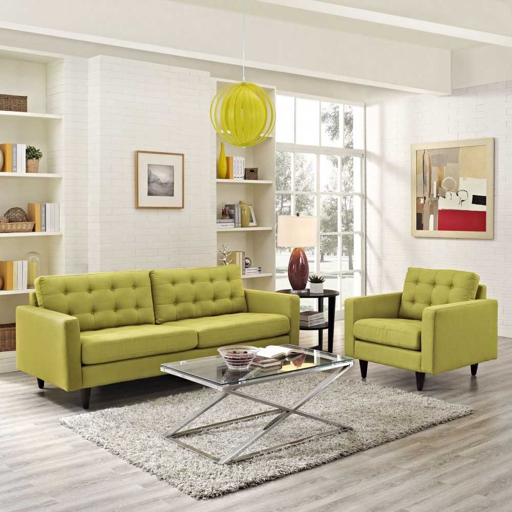 Empress Armchair and Sofa Set of 2, Wheatgrass