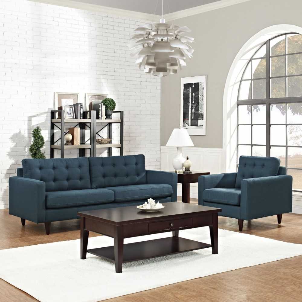Empress Armchair and Sofa Set of 2, Azure