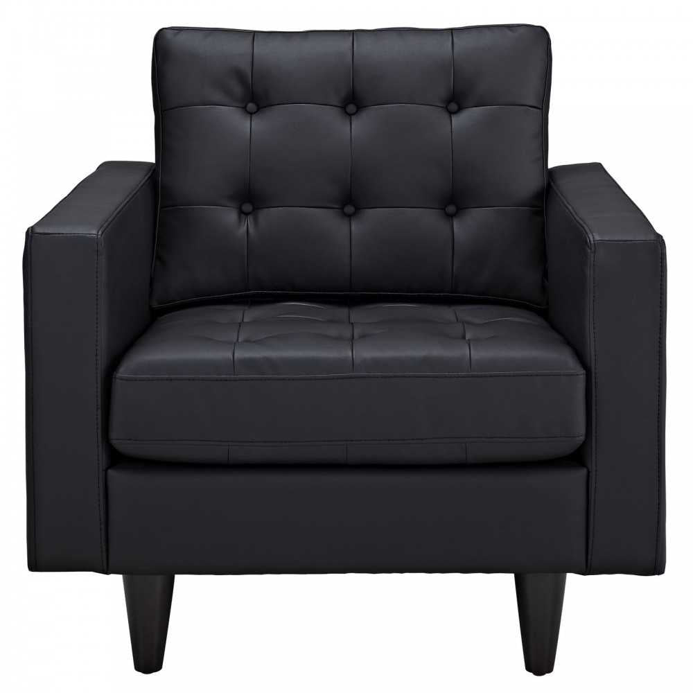 Empress Armchair Leather Set of 2, Black