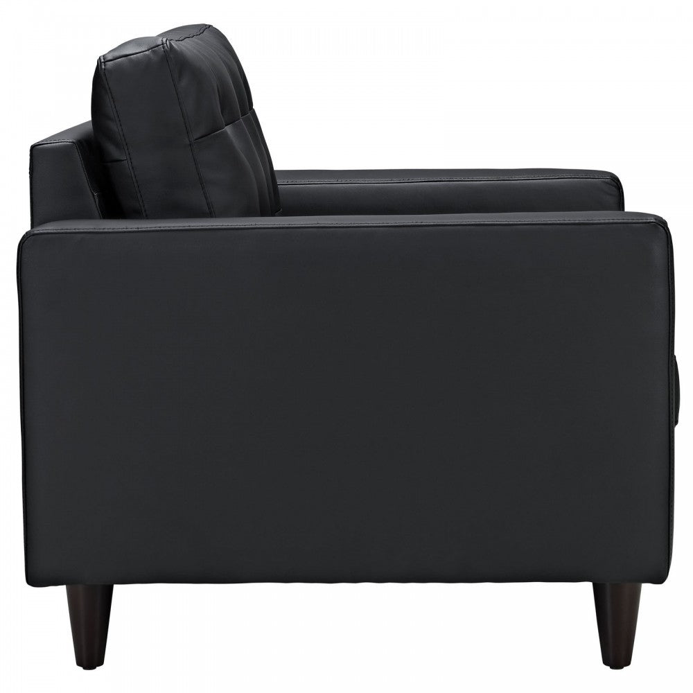Empress Armchair Leather Set of 2, Black