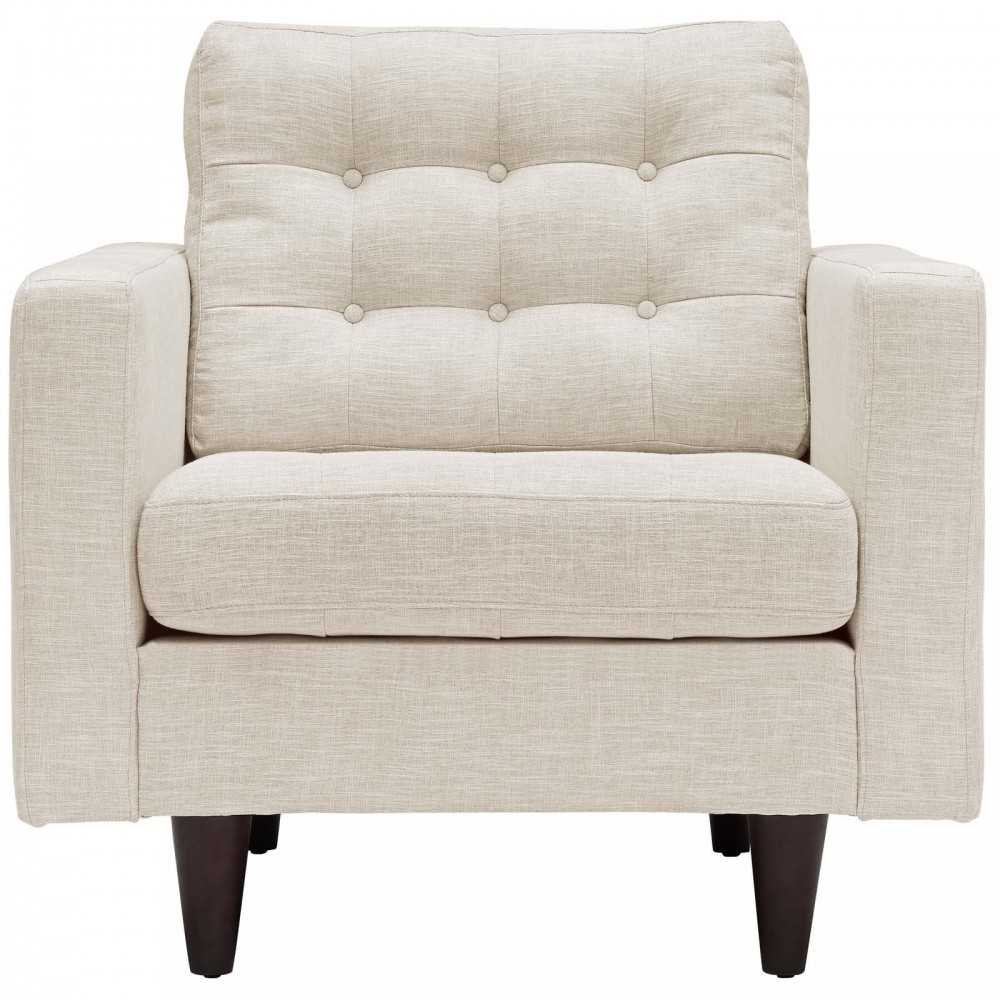 Empress Armchair Upholstered Fabric Set of 2, Beige